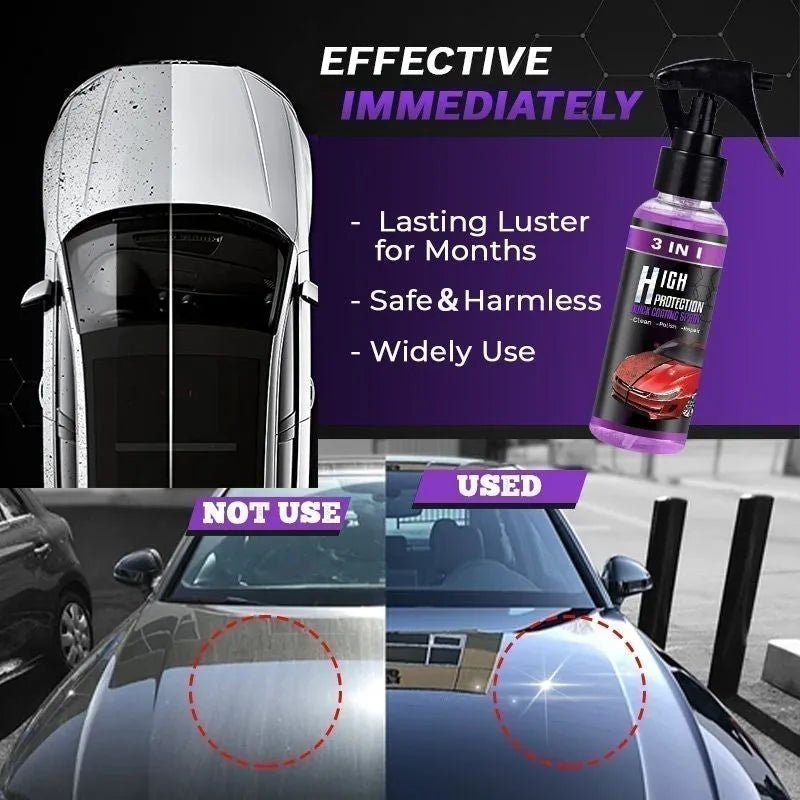 3 IN 1 HIGH PROTECTION QUICK CAR COATING SPRAY （🚙 SUITABLE FOR ALL COLORS CAR PAINT）