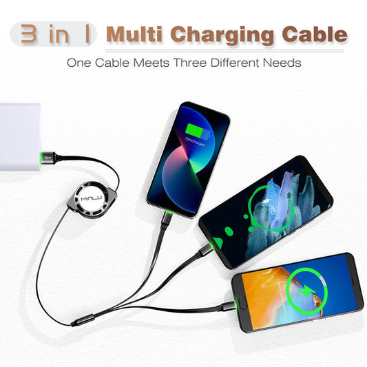 Multi Charging Cable | 3 in 1 Retractable | Fast Charger