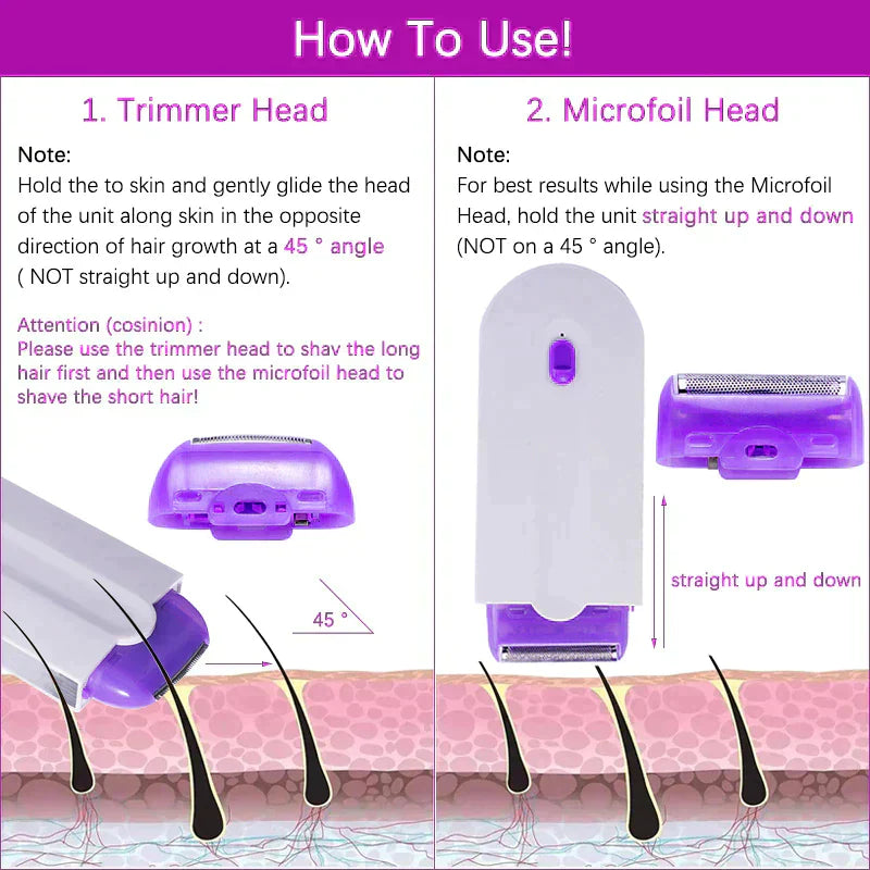 2 IN 1 PROFESSIONAL PAINLESS HAIR REMOVAL