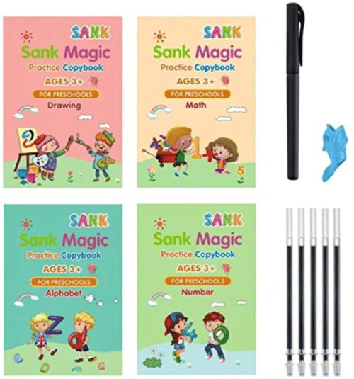 Magic Practice Copybook (4 Pack) + Magic Pen