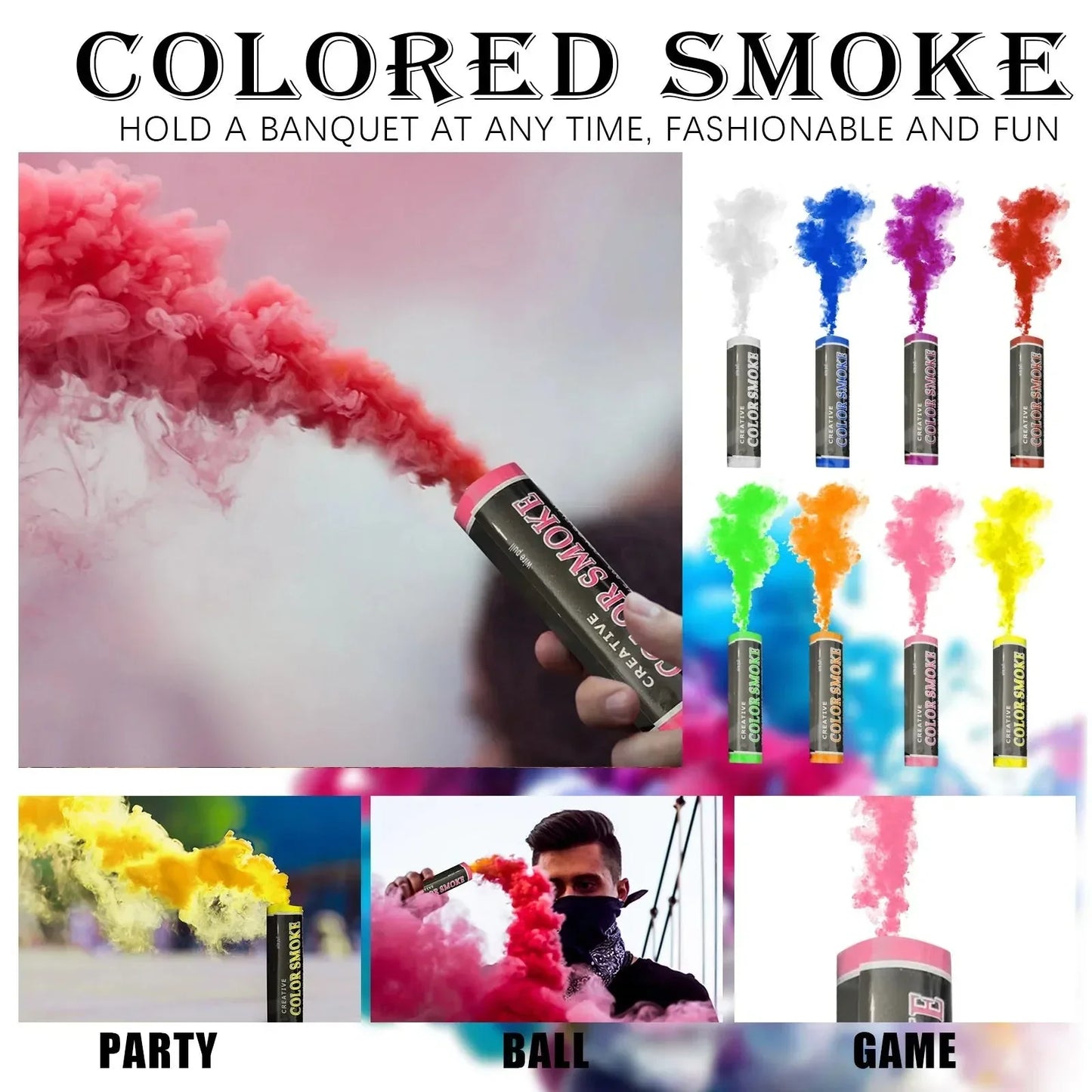 COLOR SMOKE FLARE STICK (1 PACKET 5 COLORS STICK )