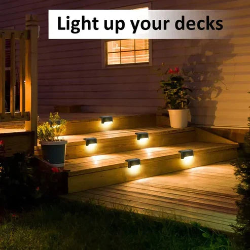 Solar Stair Lights : Auto Light Up In The Dark