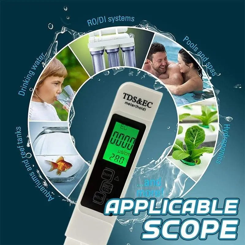 PAKCLICKS™ Digital Water Purity And Temperature Tester